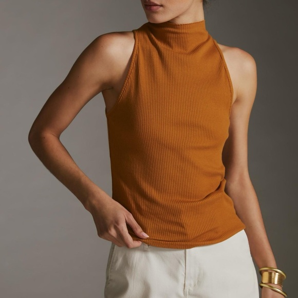 Anthropologie Tops - MAEVE | Brown Mock Neck Sleeveless Tank Top | size medium
